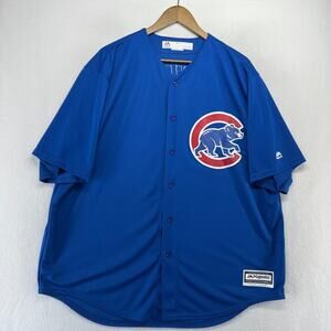 Chicago Cubs Jersey Men's 2XL Blue Majestic Cool Base Kris Bryant Sewn Stitched
